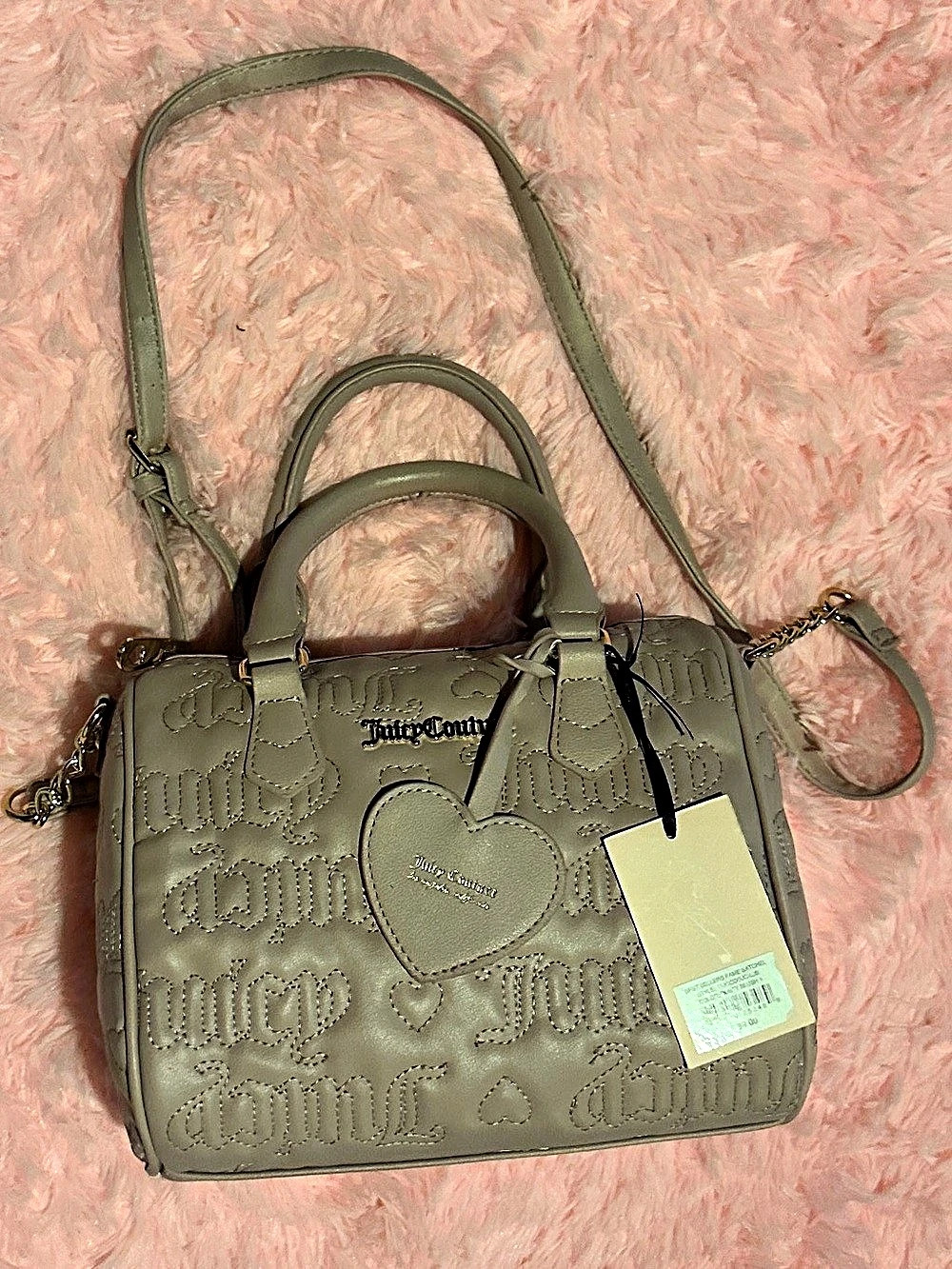 Juicy Couture Debossed Logo Bowler Satchel Green NWT